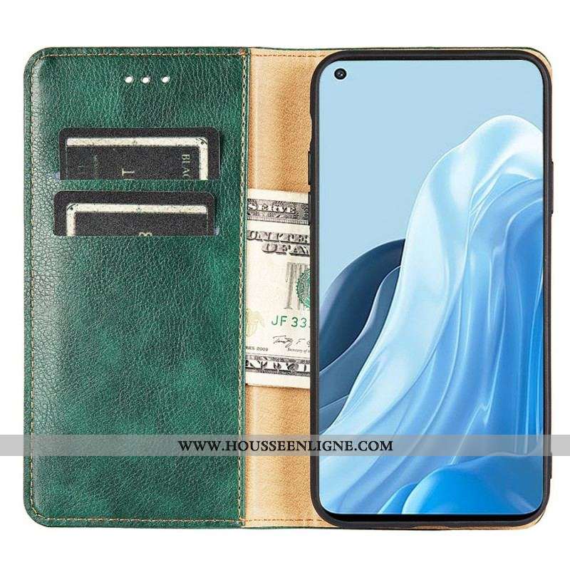 Flip Cover Oppo Find X5 Lite Simili Cuir Coutures