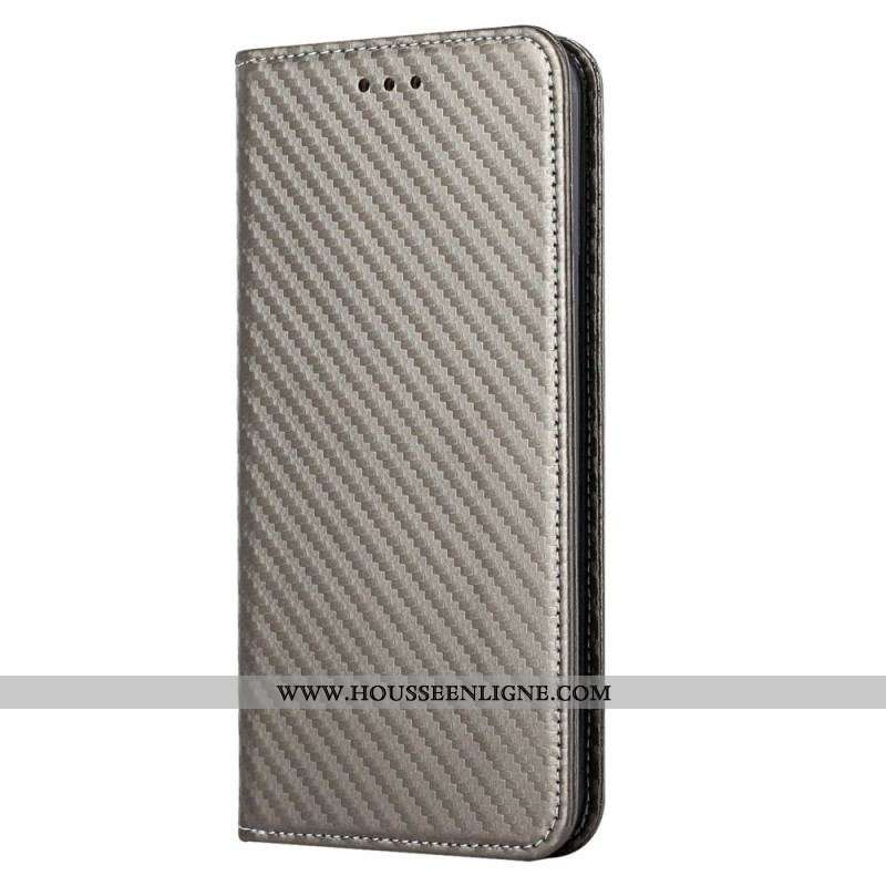 Flip Cover Samsung Galaxy A12 / M12 Fibre Carbone à Lanière
