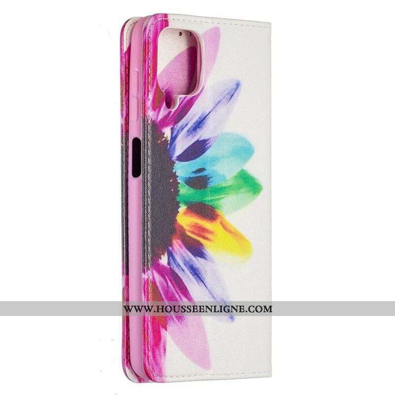 Flip Cover Samsung Galaxy A12 / M12 Fleur Aquarelle