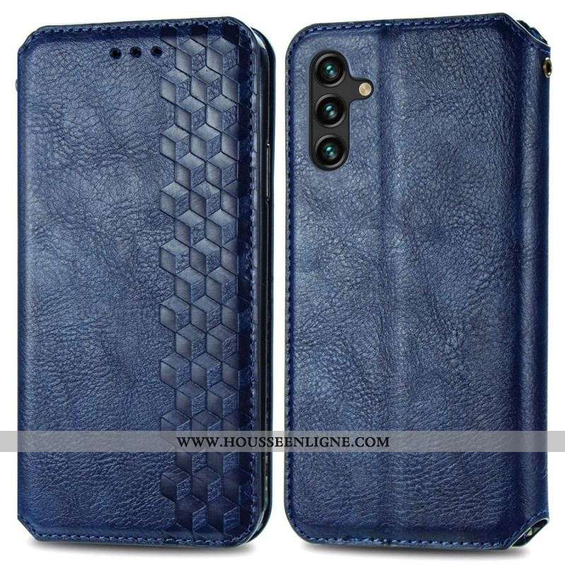 Flip Cover Samsung Galaxy A13 5G / A04s Effet Cuir Texture Diamant