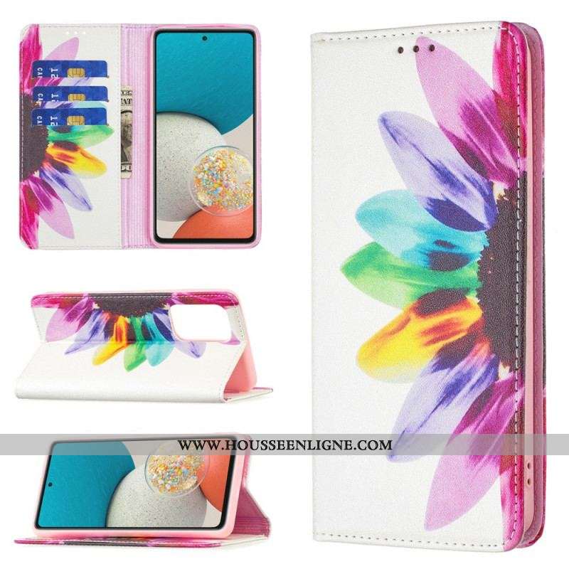 Flip Cover Samsung Galaxy A53 5G Fleur Aquarelle