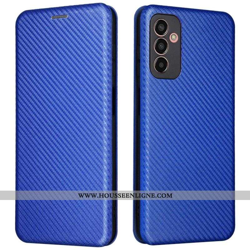 Flip Cover Samsung Galaxy M13 Fibre Carbone