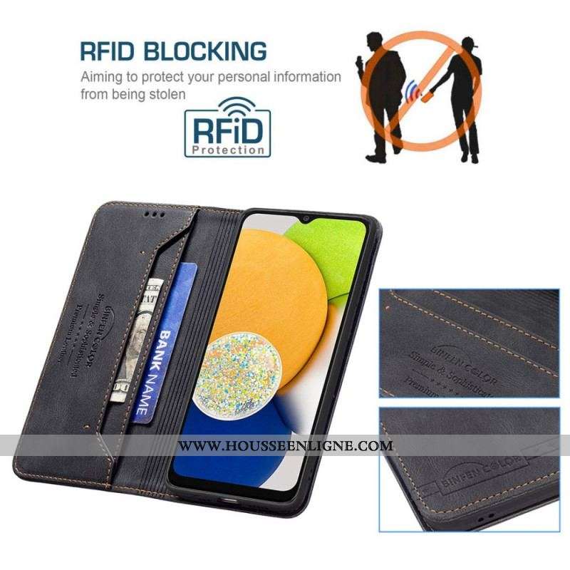 Flip Cover Samsung Galaxy M23 5G Effet Cuir RFID Binfen Color