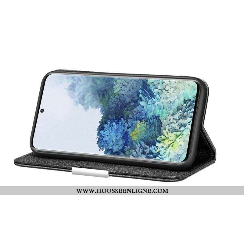 Flip Cover Samsung Galaxy S21 5G Simili Cuir Litchi Ultra Chic