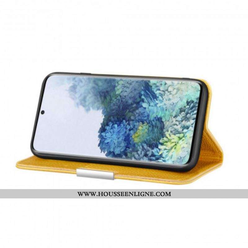 Flip Cover Samsung Galaxy S21 Plus 5G Simili Cuir Litchi Ultra Chic