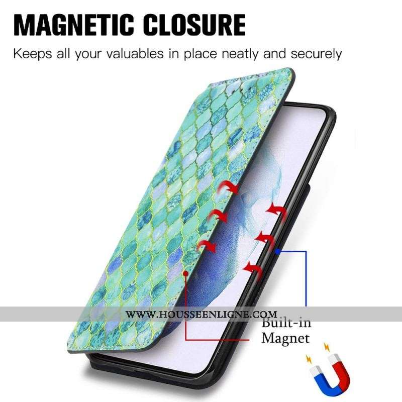 Flip Cover Samsung Galaxy S21 Ultra 5G Motif Coloré Surprenant