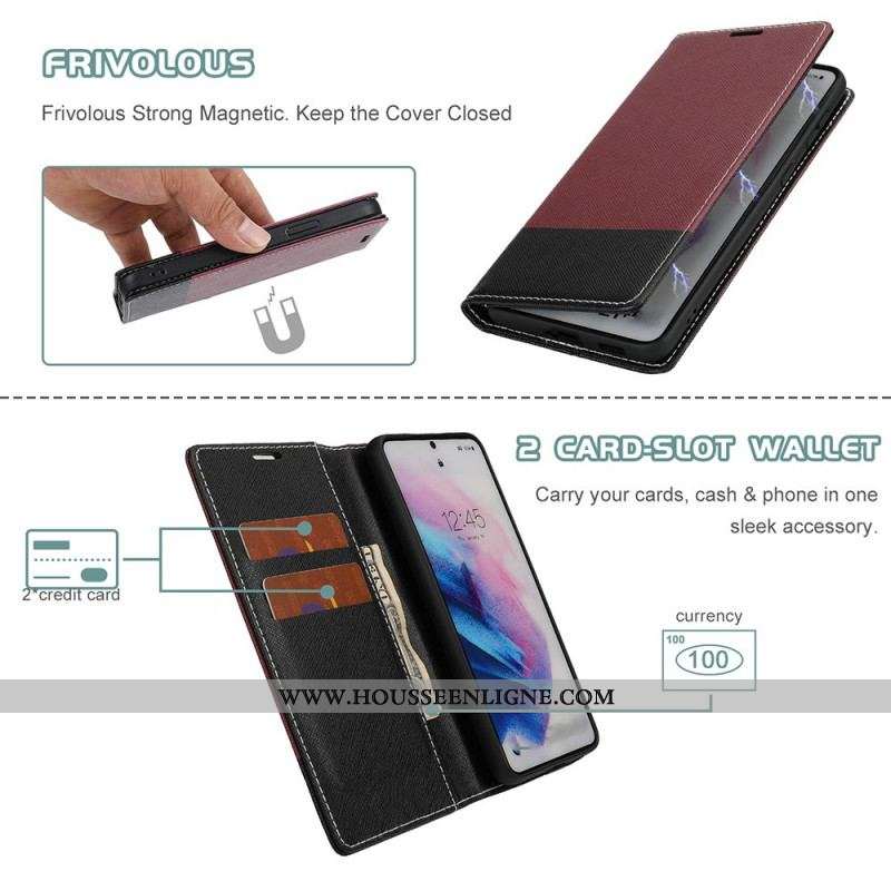 Flip Cover Samsung Galaxy S21 ultra 5G Simili Cuir Bicolore Texturée