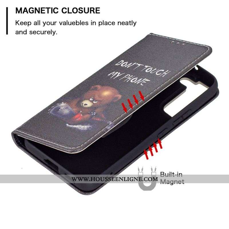 Flip Cover Samsung Galaxy S22 5G Ours Dangereux