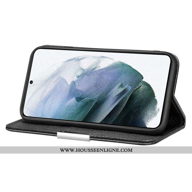 Flip Cover Samsung Galaxy S22 5G Simili Cuir Litchi Ultra Chic