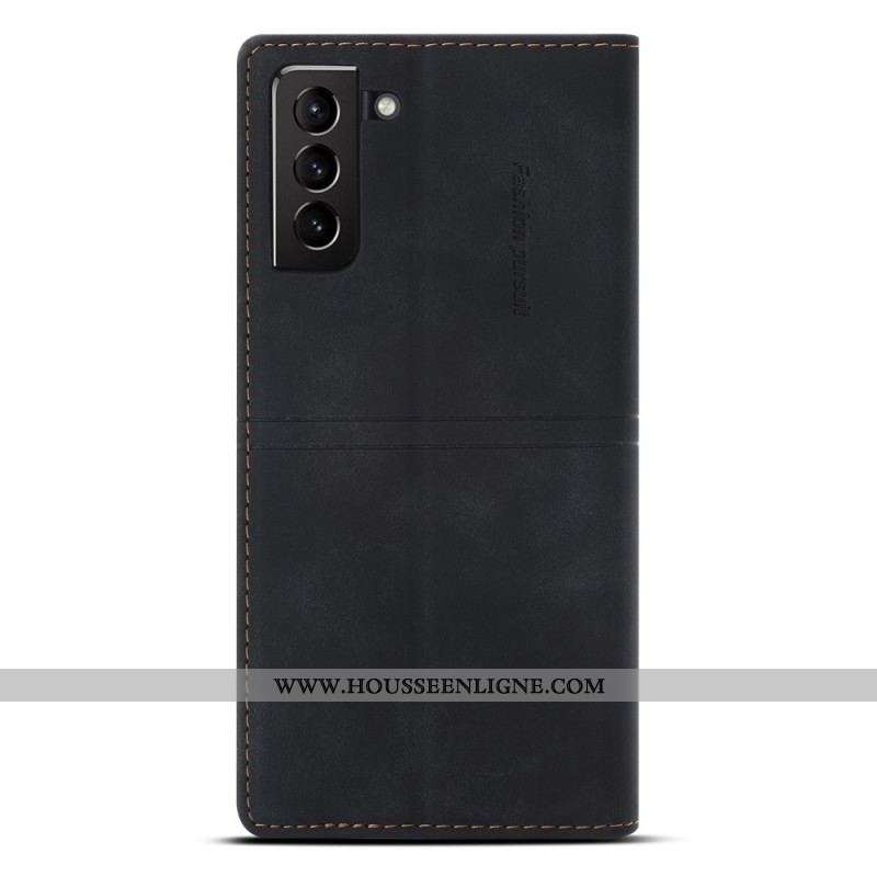 Flip Cover Samsung Galaxy S22 5G Style Cuir Couture Fermoir Magnétique