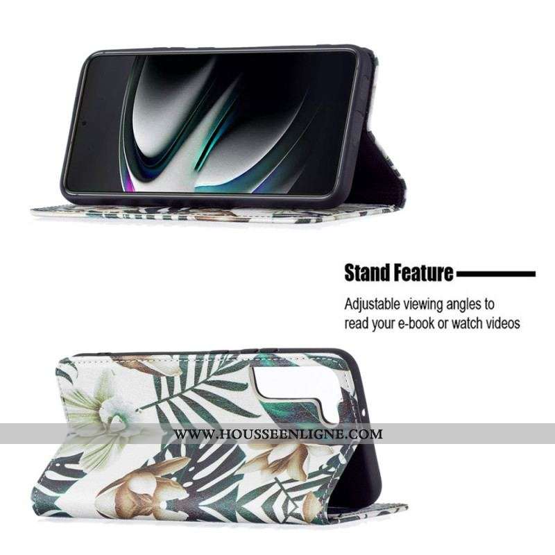 Flip Cover Samsung Galaxy S22 Plus 5G Feuilles