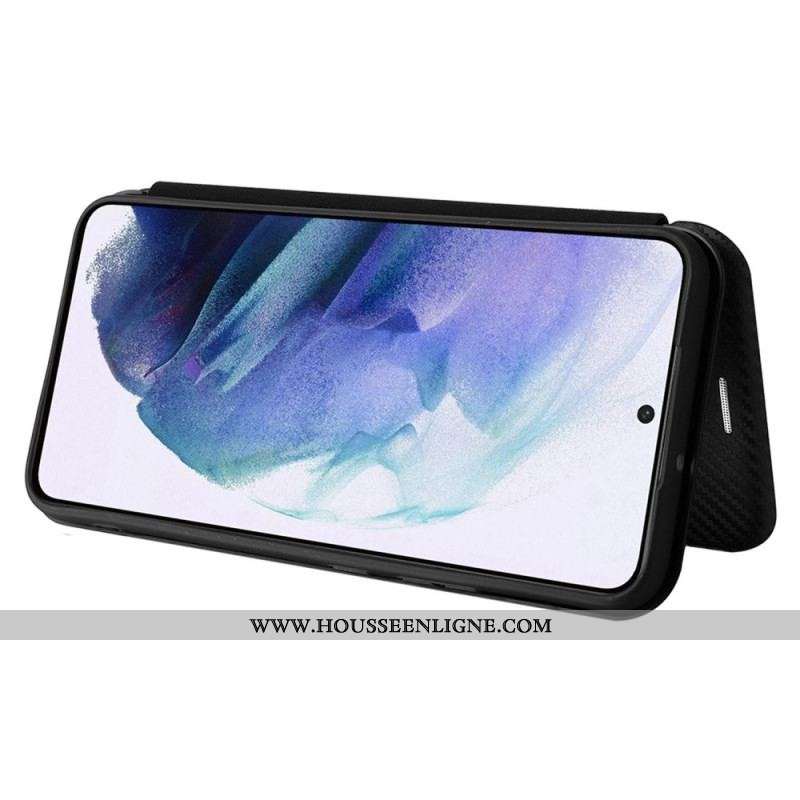 Flip Cover Samsung Galaxy S22 Plus 5G Fibre Carbone