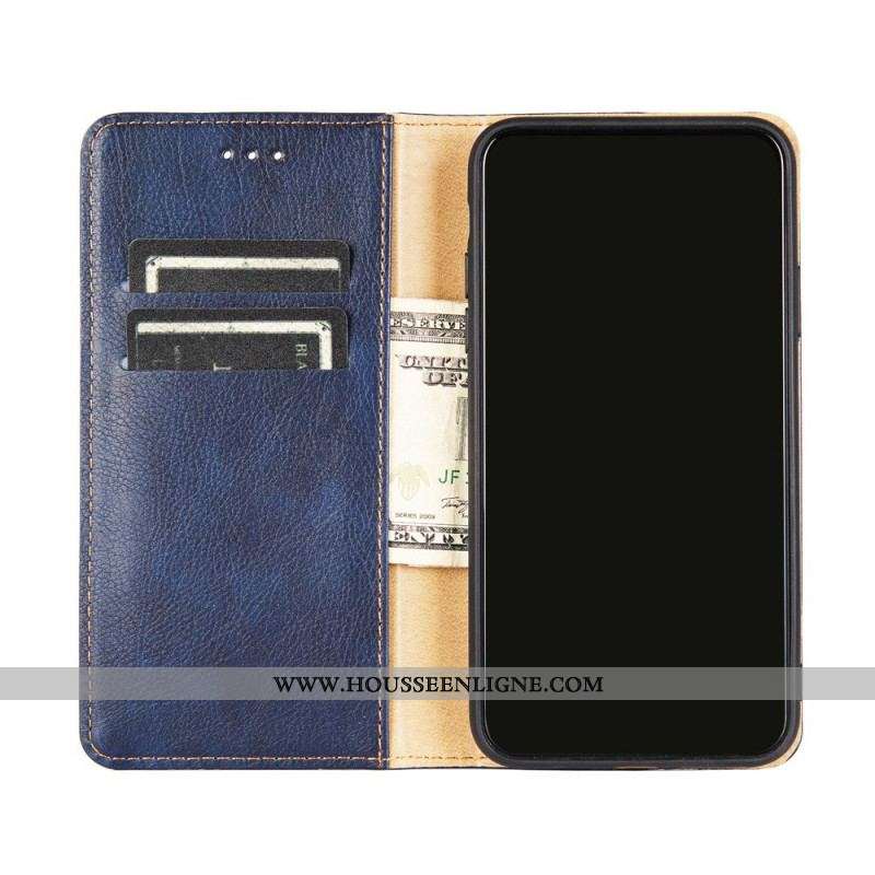 Flip Cover Samsung Galaxy S22 Ultra 5G Simili Cuir Coutures