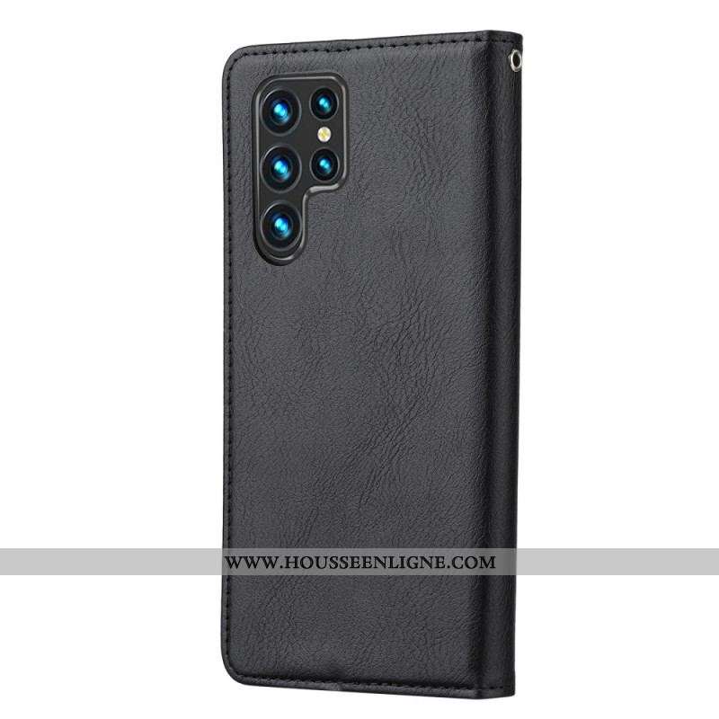 Flip Cover Samsung Galaxy S22 Ultra 5G Simili Cuir Porte-Cartes