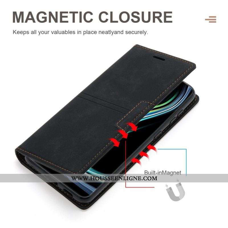 Flip Cover Samsung Galaxy S23 Plus 5G Style Cuir Couture Fermoir Magnétique