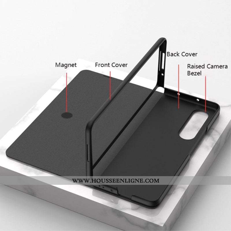 Flip Cover Samsung Galaxy Z Fold 3 5G Fibre Carbone Porte-Stylet