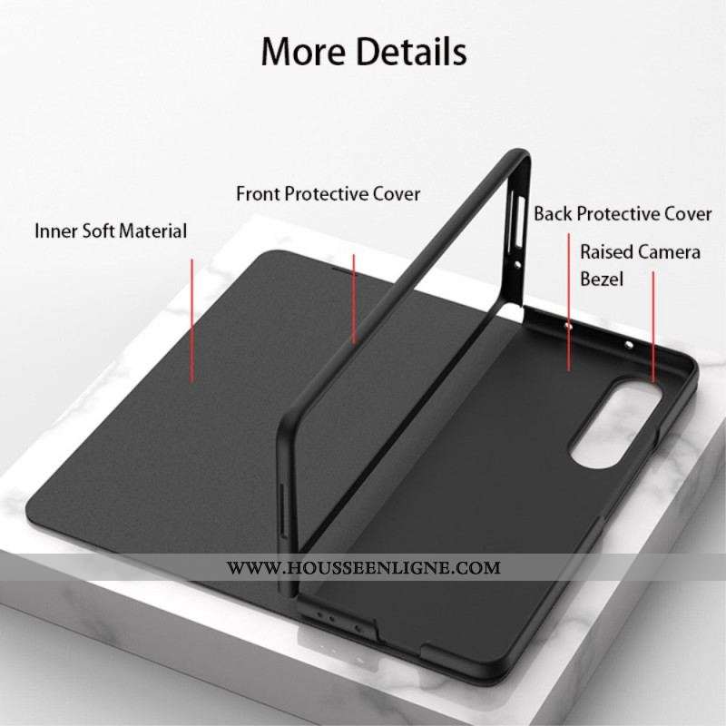 Flip Cover Samsung Galaxy Z Fold 3 5G Verre Trempé Effet Marbre