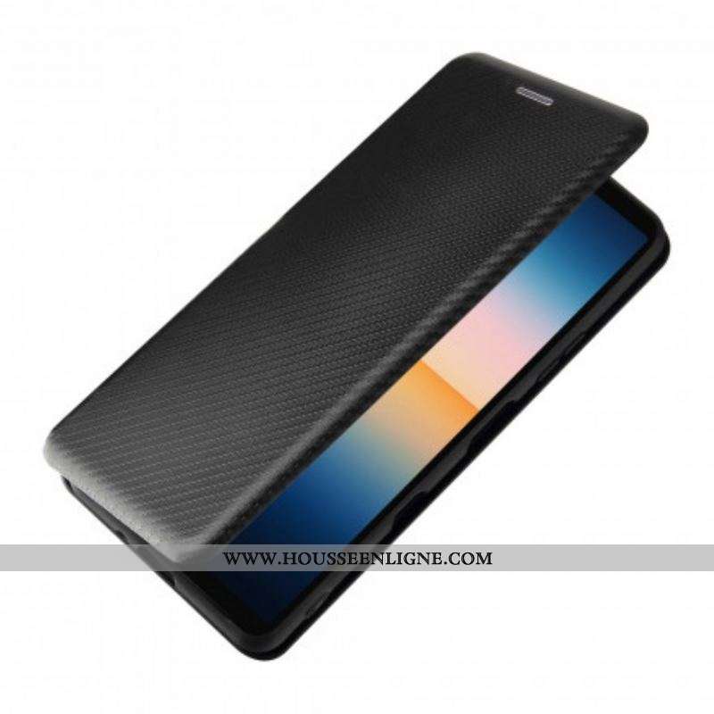 Flip Cover Sony Xperia 10 III Silicone Carbone Coloré