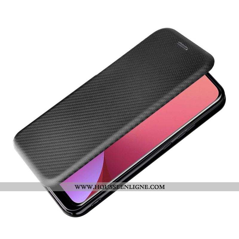 Flip Cover Xiaomi 12 Pro Silicone Carbone Coloré