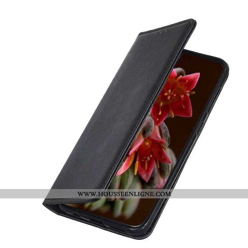 Flip Cover Xiaomi Redmi Note 10 5G / Poco M3 Pro 5G Cuir Litchi Fendu Texture