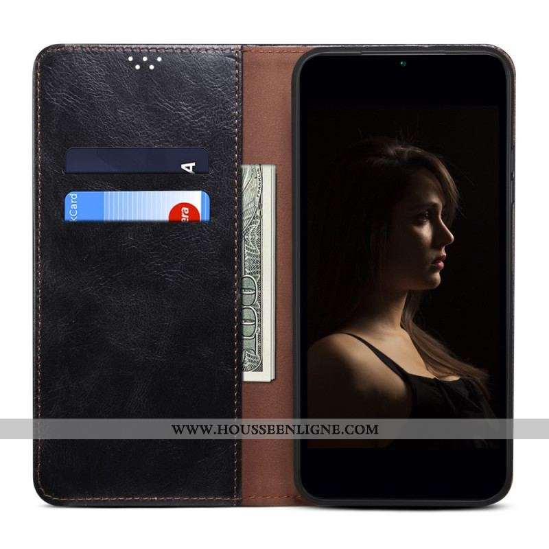 Flip Cover Xiaomi Redmi Note 12/Poco X5 5G Simili Cuir Ciré