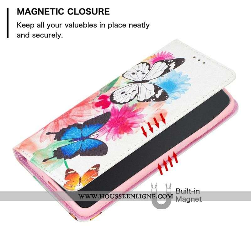 Flip Cover iPhone 14 Pro Max Papillons