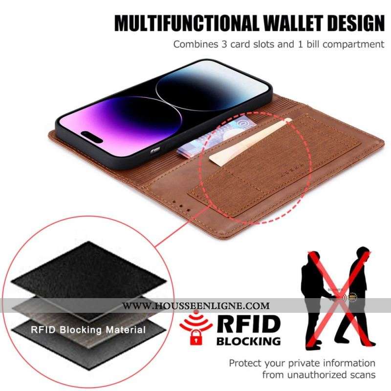 Flip Cover iPhone 14 Pro Style Canevas RFID