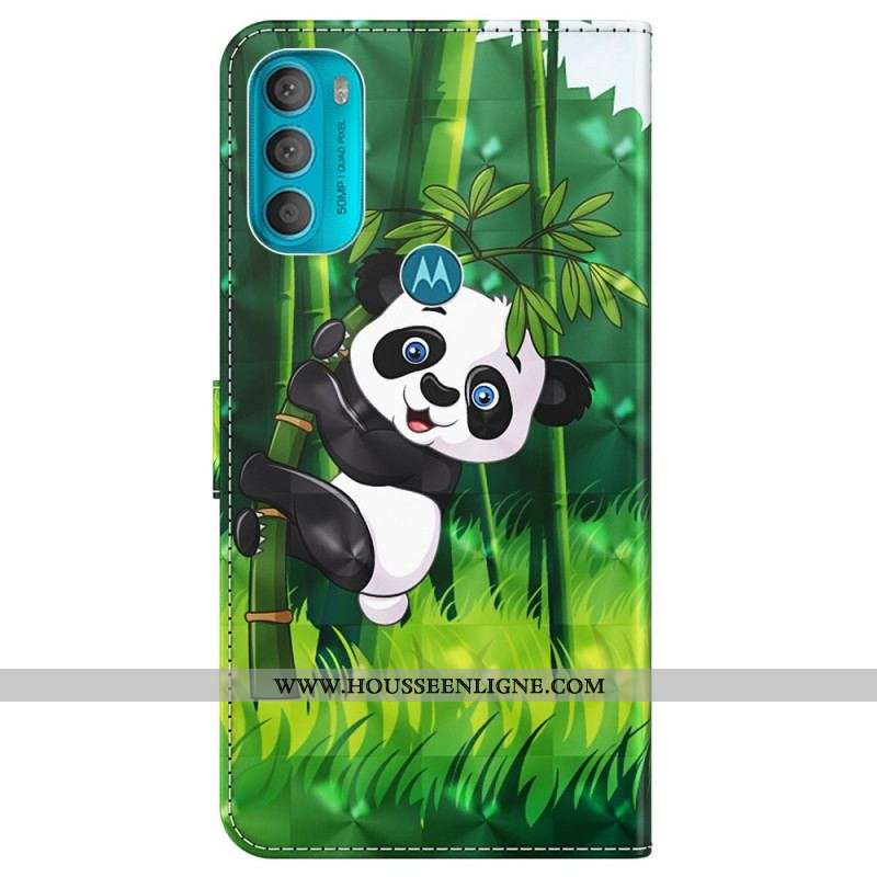 Housse Moto G71 5G Panda et Bambou