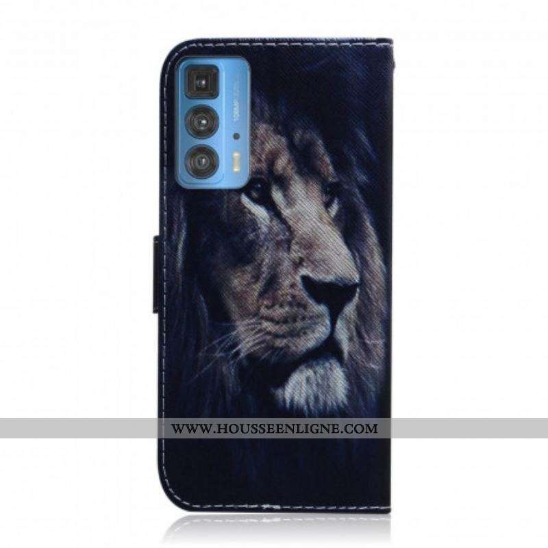 Housse Motorola Edge 20 Pro Dreaming Lion