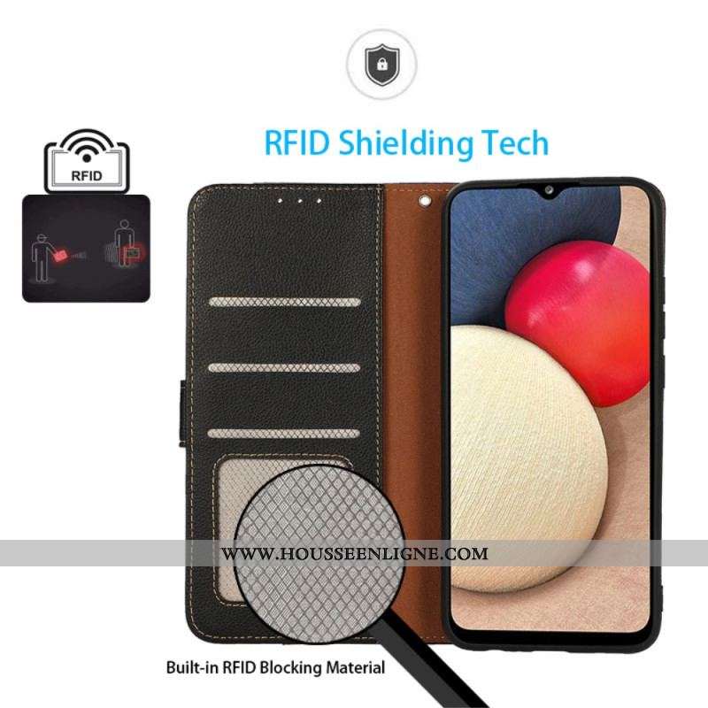Housse Motorola Edge 40 Pro Style Litchi RFID KHAZNEH