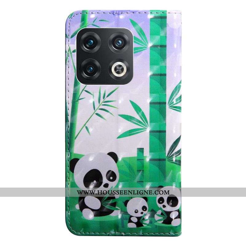 Housse OnePlus 10 Pro 5G Pandas à Lanière