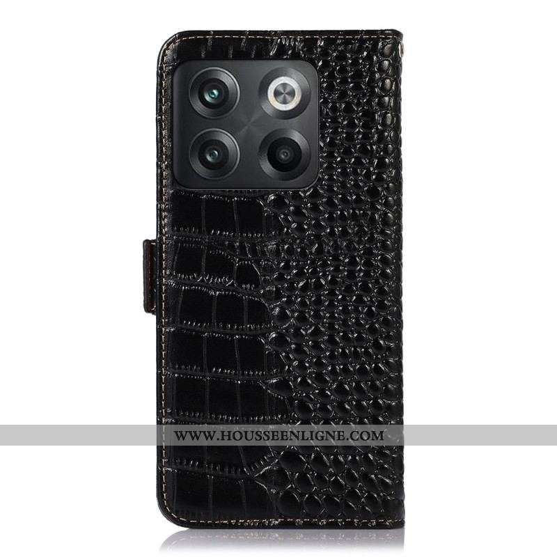 Housse OnePlus 10T 5G Style Crocodile RFID