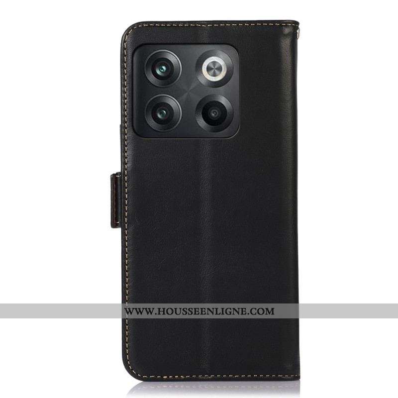 Housse OnePlus 10T 5G Véritable Cuir Fonction RFID
