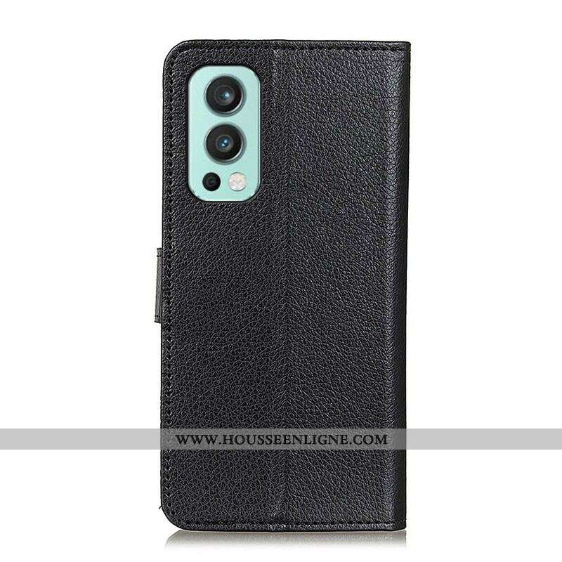Housse OnePlus Nord 2 5G Simili Cuir Litchi