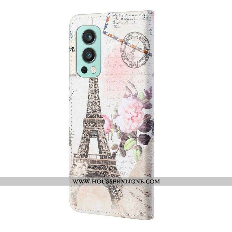 Housse OnePlus Nord 2 5G Tour Eiffel Rétro