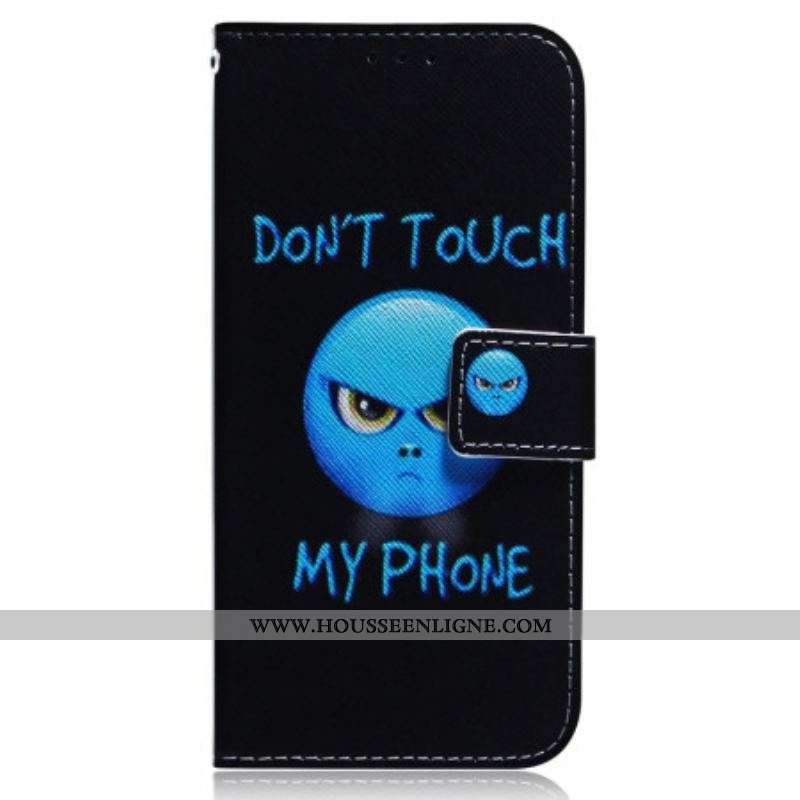 Housse OnePlus Nord 2T 5G Emoji Don't Touch My Phone à Lanière