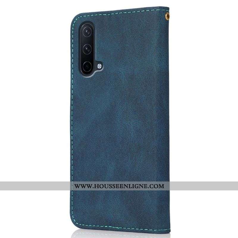 Housse OnePlus Nord CE 5G Simili Cuir Bicolore Triangle