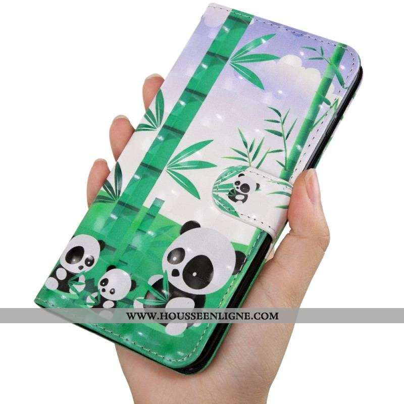 Housse Oppo A94 5G Panda avec Lanière
