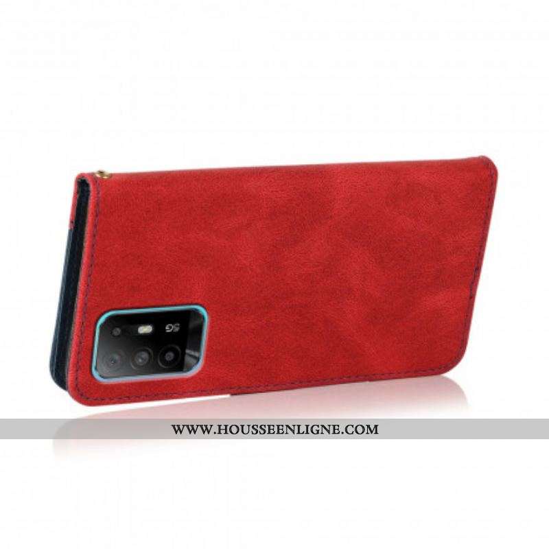 Housse Oppo A94 5G Simili Cuir Bicolore Triangle