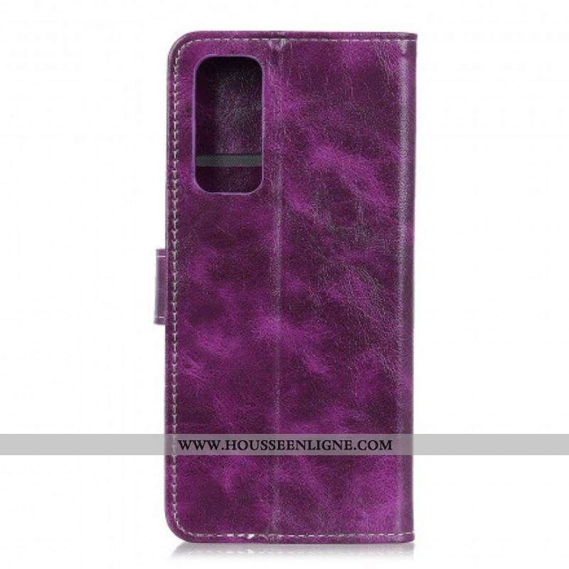 Housse Oppo Find X3 Lite Effet Cuir Coutures Apparentes