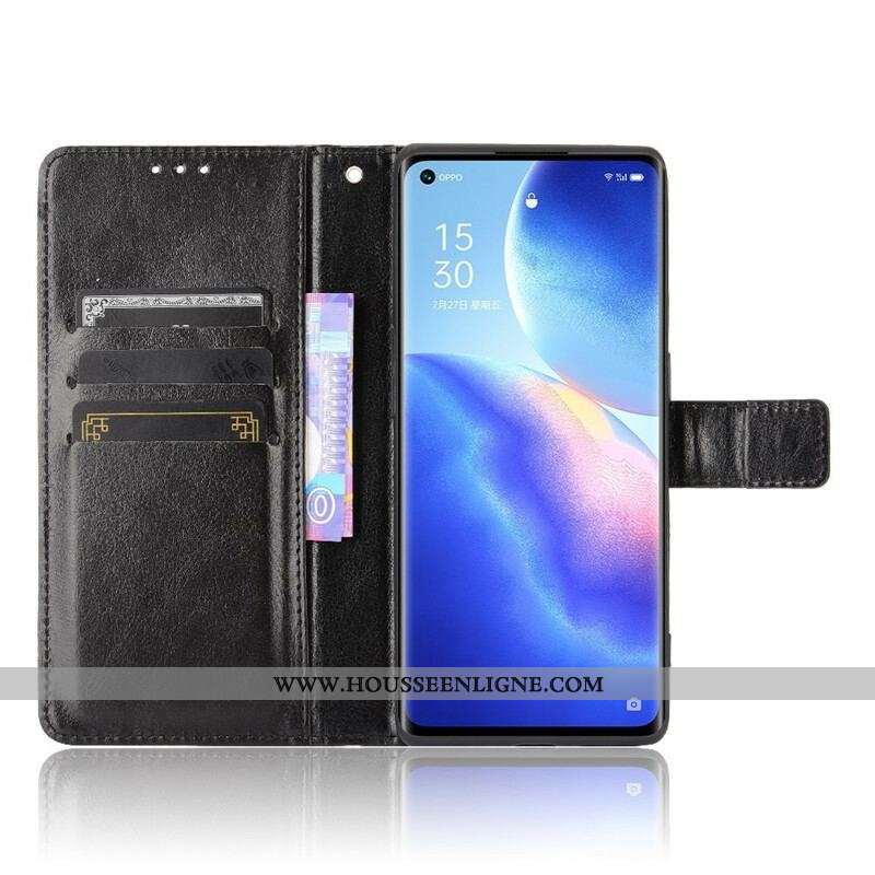 Housse Oppo Find X3 Neo Simili Cuir Flashy