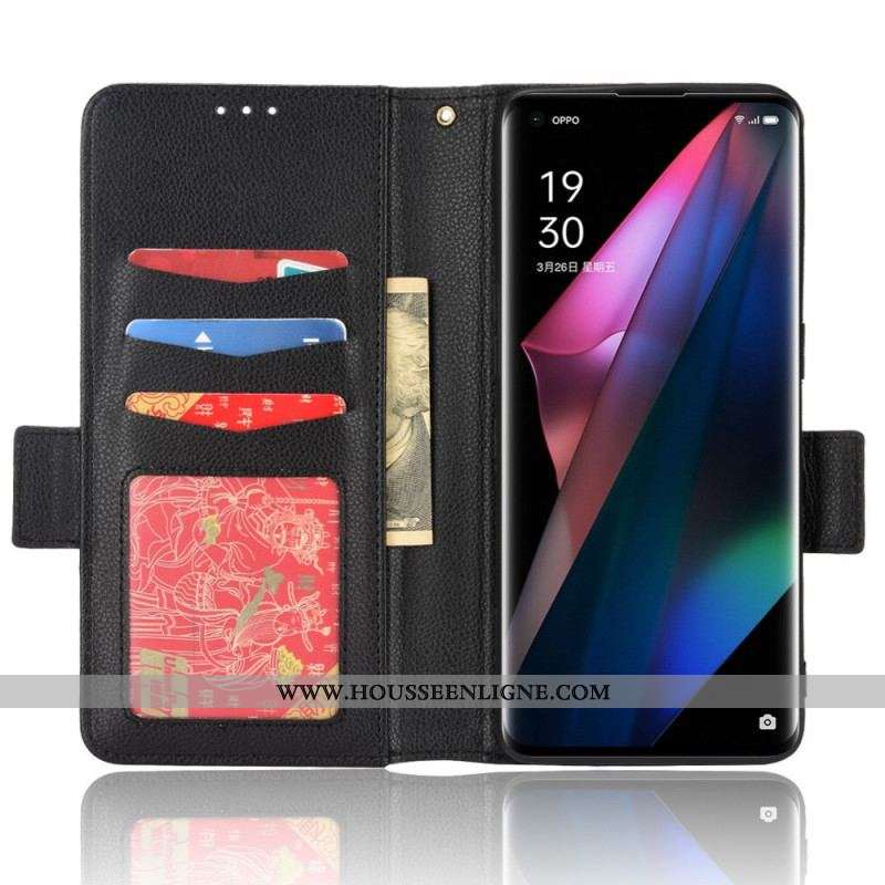 Housse Oppo Find X3 / X3 Pro Rabat Double Litchi New Colors