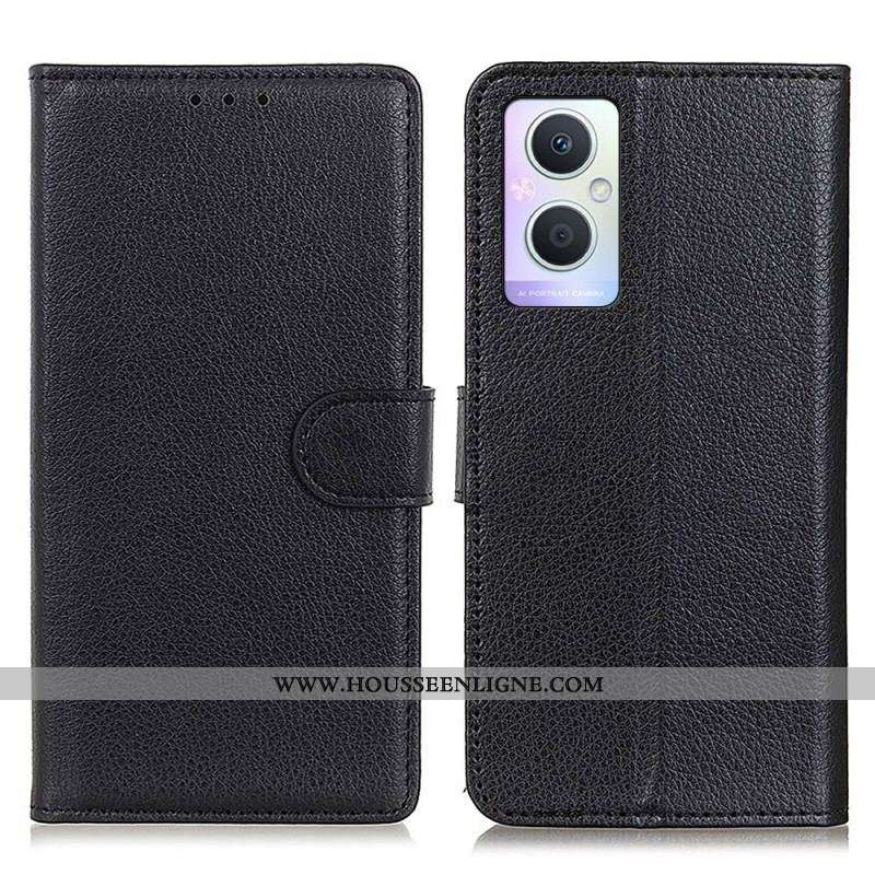 Housse Oppo Reno 8 Lite Style Cuir Litchi Traditionnel