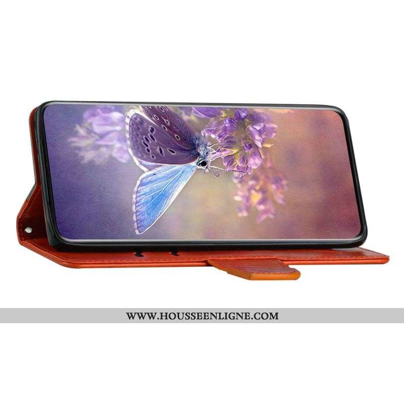 Housse Samsung Galaxy A13 Bicolore Papillon à Lanière