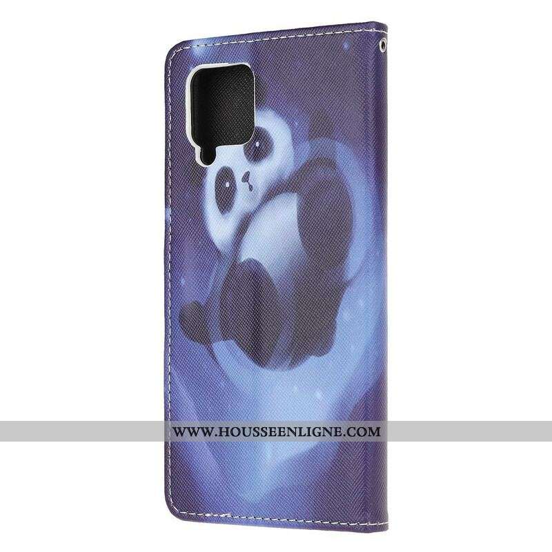 Housse Samsung Galaxy A42 5G Panda Space à Lanière