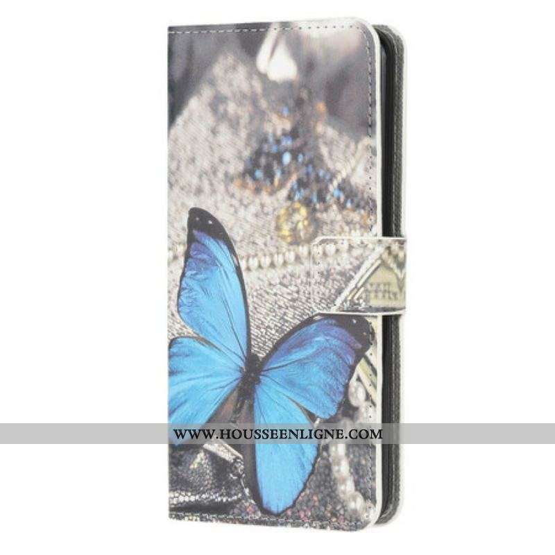 Housse Samsung Galaxy A52 4G / A52 5G / A52s 5G Papillon Bleu