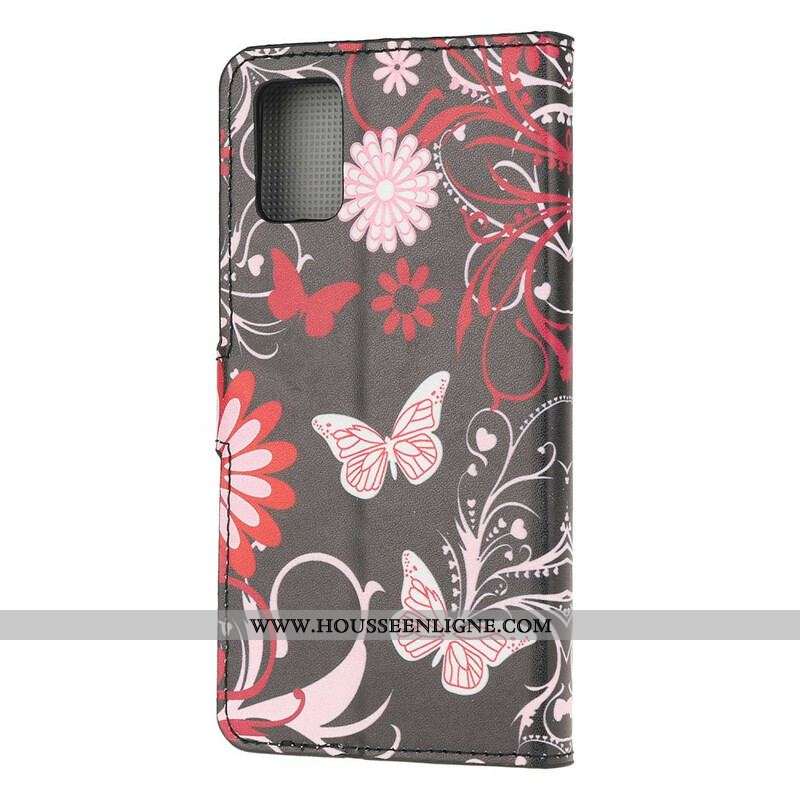 Housse Samsung Galaxy A52 4G / A52 5G / A52s 5G Papillons et Fleurs
