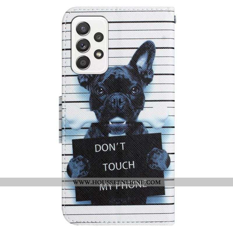 Housse Samsung Galaxy A53 5G Dog Don't Touch à Lanière