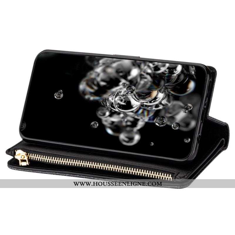 Housse Samsung Galaxy A53 5G Paillettes Portefeuille Zip