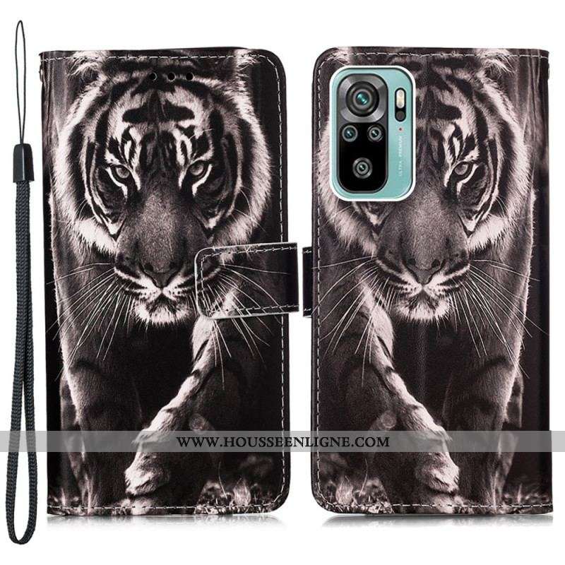 Housse Samsung Galaxy A53 5G Tigre de Nuit à Lanière